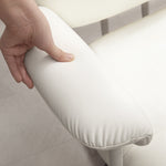 Office Chair Swivel Height-Adjustable Footrest 120kg, Faux Leather White