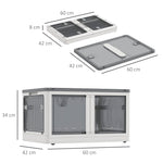 Storage Box 69L Stackable Foldable Wheels 5-Sided Access, White