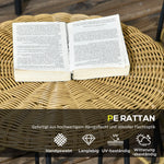Rattan Side Table Set of 2 Stackable Coffee Table, Khaki