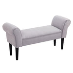Upholstered Bench 102x36x51 cm Bedroom Hallway - Sailcloth Grey