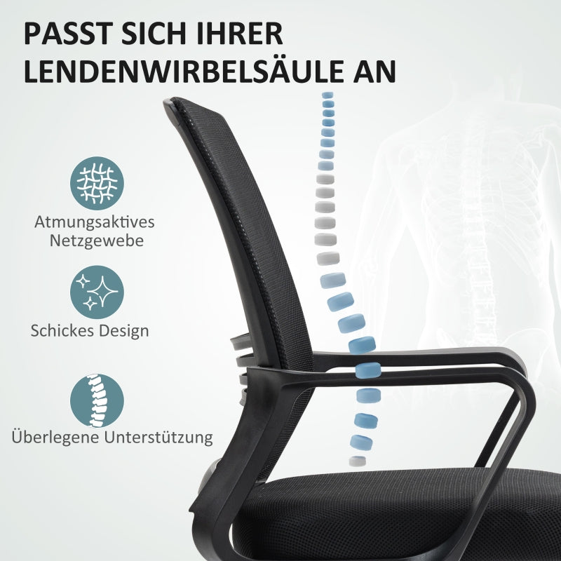 Office Chair, Swivel Rotating Desk, Adjustable Rollable, Black