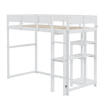 Loft Bed with Storage 90x200cm Solid Pine Wood White