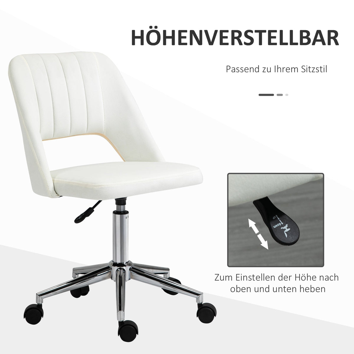 Swivel Chair Height-Adjustable Compact Ergonomic, Beige