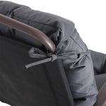 Set of 2 cushions for low-back chair, seat, and garden, grey