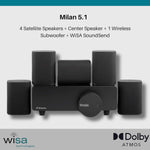 5.1 Compact Wireless Home Cinema System Milan Surround Sound Set WISA Low Latency - Black