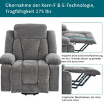Electric Massage Chair with Lifting Function, Heating, and 8-Point Massage, Grey Fabric