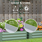 Garden Bed Planter 100x100x30cm for Vegetables & Flowers, Galvanized Steel Green