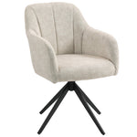 Armchair Swivel Lounge Chair Steel Legs Velvet Beige