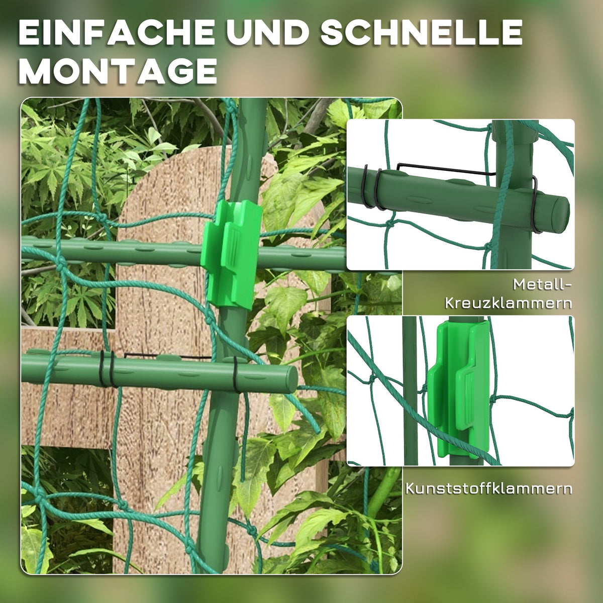 Trellis Adjustable Espalier Plant Frame Net Steel, Green