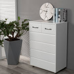 Side Table Six Drawer, White