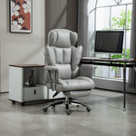Office Chair, Ergonomic Swivel with Footrest, Light Grey