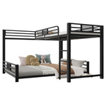 L-shaped Bunk Bed 90x200 over 140x200, Metal, Black