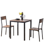 Dining Set Table with 2 Chairs Multi-Use - Vintage Brown