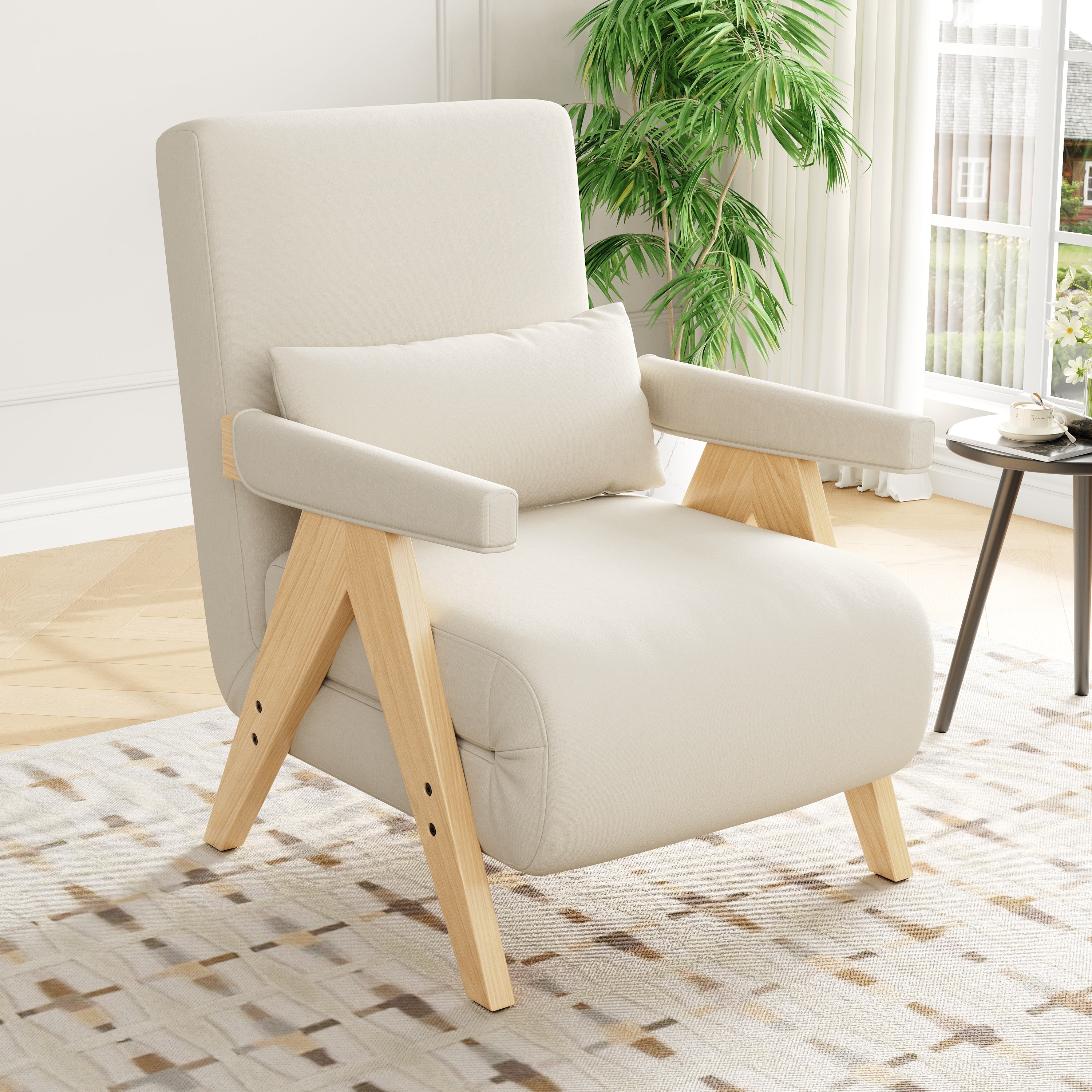 3-in-1 Convertible Armchair Sofa Bed, Upholstered Folding Seat, Modern Design
