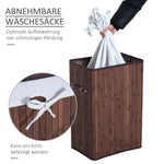 Laundry Basket 72L Foldable Washable Bamboo Dark Brown