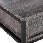 Console Table with 2 Drawers, Lower Shelf, Steel Grey