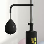 sportnow boxing stand, two speedballs, rotating boxing bar, kick pad, height-adjustable, steel, black