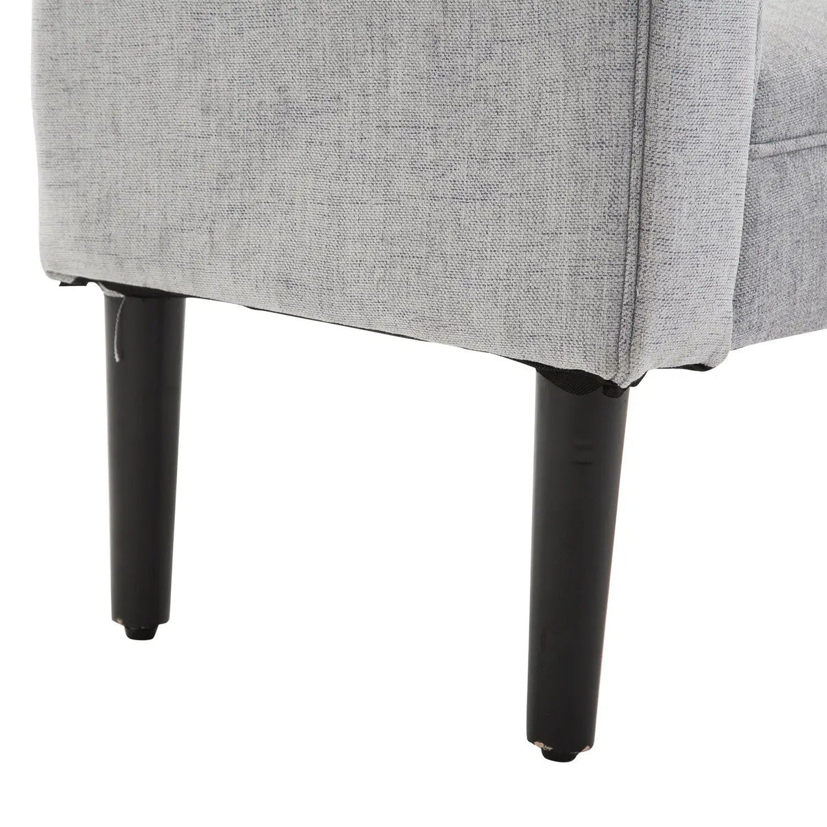 Upholstered Bench, Lounge & Hallway Seating, Linen Fabric, Light Grey