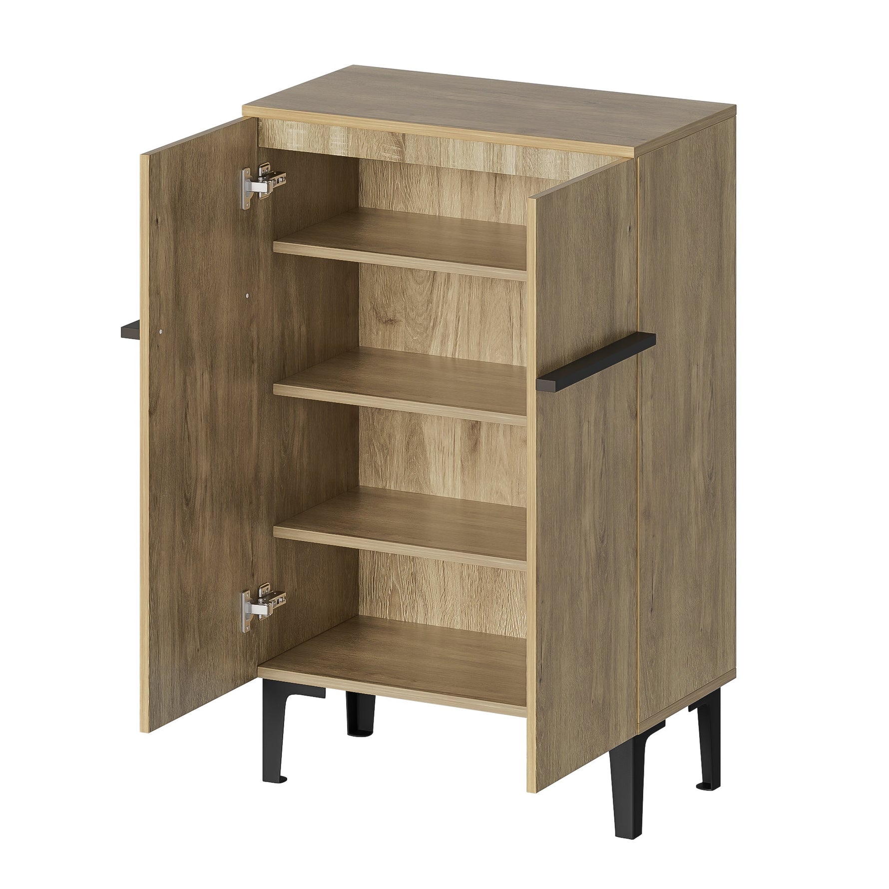 Shoe Cabinet Double Doors Adjustable Shelves - Modern 95x60x34.5cm