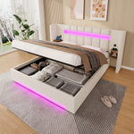 Multifunctional Bed Frame with LED & USB 180x200cm - Velvet