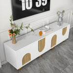 Low TV Stand 4 Doors 175cm - Vintage Wood Grain