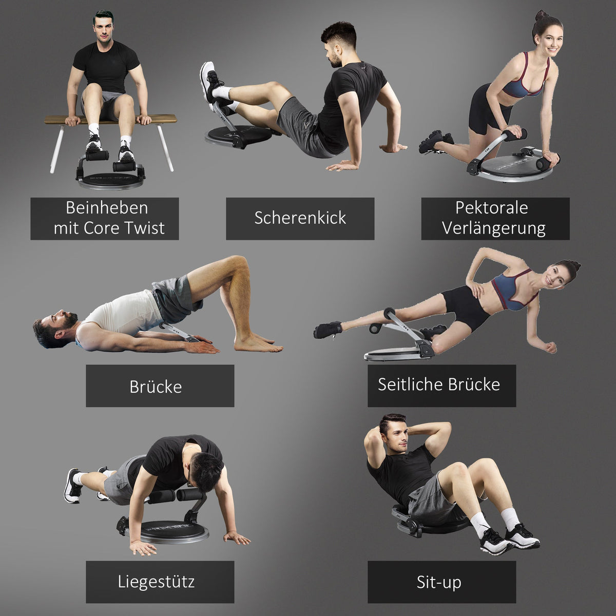 Abdominal Trainer, Foldable Height Adjustable Multi-Trainer, Metal