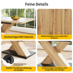 Telescopic Dining Table, Extendable 119-158.5cm Kitchen/Living Room, Wood-Colored