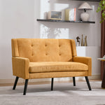 Accent Armchair Set, 2-Piece Single and Double Chairs with High-Density Foam and Solid Wood Legs, Durable Fabric
