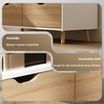 TV Cabinet Lowboard, 2 Shelves, Drawer, White