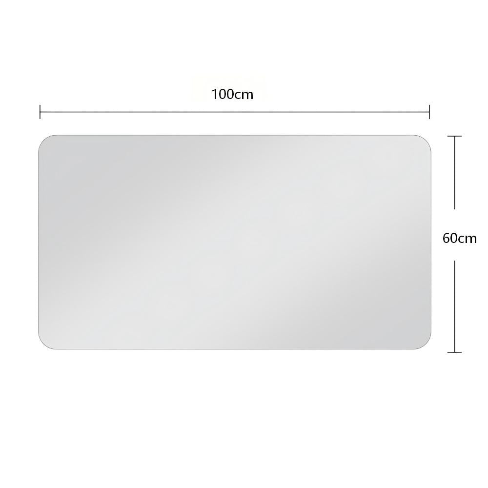 Bathroom Mirror 60x100 cm, Frameless Rounded Corners, Silver Glass