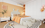 Upholstered Bed, Hydraulic with Rabbit Ears & Storage, Velvet Beige