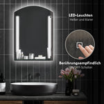 Kleankin Bathroom Mirror, LED, Touch Switch, Aluminum