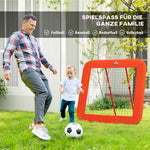 Rebounder Football, Foldable 5-Level Adjustable, Red
