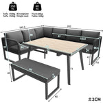 Patio Sofa Set 6-8 Seater Hand-Woven Rattan with Cushions - Grey