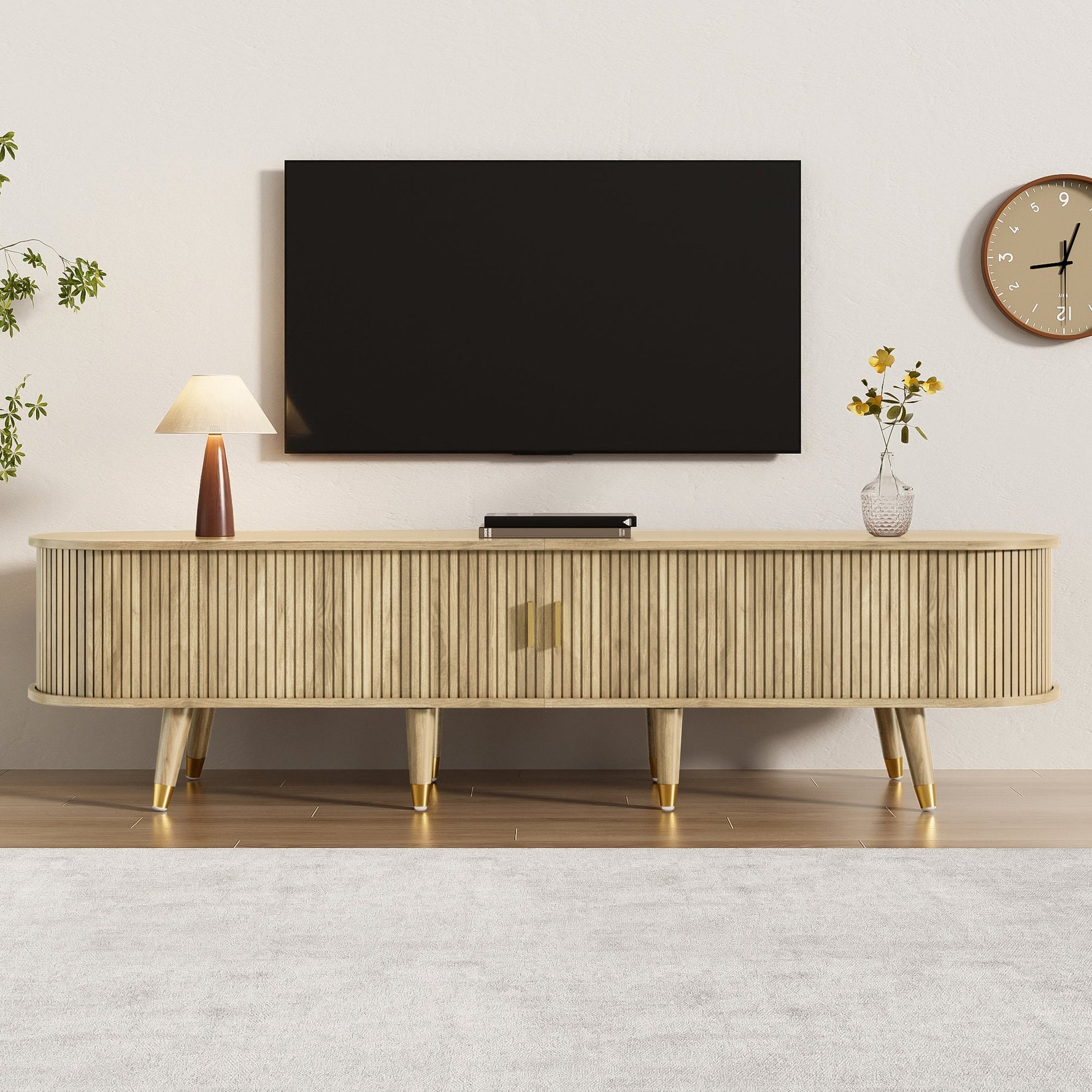 TV Cabinet Sliding Doors Unique Design