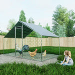 Free-Range Chicken Coop 3x2x2m, Safety Lock, Waterproof PE Cloth, Metal
