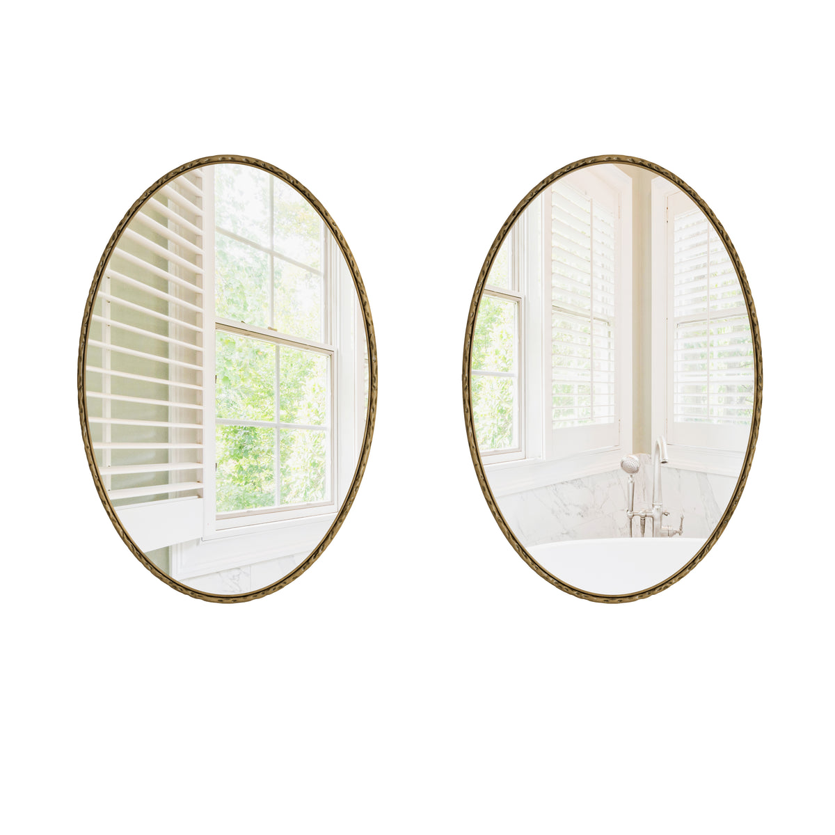 Iron Art Oval Retro Mirror, Antique Wall Hanging, Gold