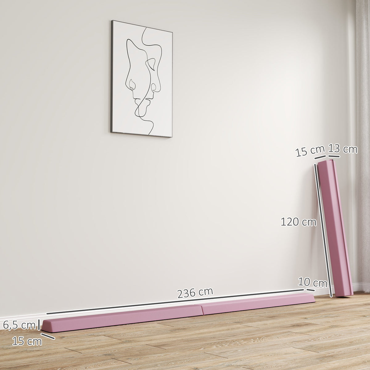 Balance Beam, Foldable Non-Slip Gymnastics, Pink