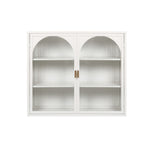 Wall Cabinet 70CM Two-door Three-tier Glass Woven Pattern White