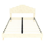 Modern Minimalist Soft Bed with Mattress 140x200cm, Beige