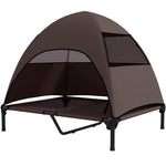 Outdoor Dog Bed, Roof Raised for Large Dogs, Coffee