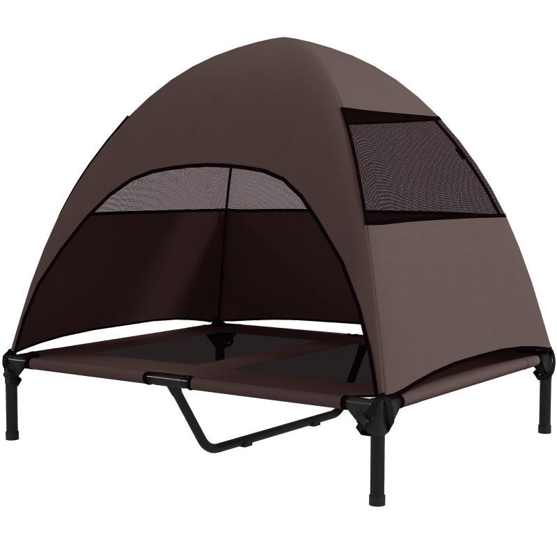 Outdoor Dog Bed, Roof Raised for Large Dogs, Coffee