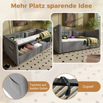 Upholstered Sofa Bed, 90x190 cm Single with USB & Type-C Charging, Gray Velvet