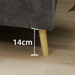 Modern Minimalist Bed Frame - 160x200 cm, Low-Profile, Grey Dutch Velvet