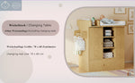 Changing Table with Cabinet, Drawer and Side Storage, Natural Wood Color