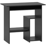 Computer Desk with Open Compartments, Shelves, PC Table, Black