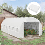 Replacement Cover 600x300x200cm, Front Door, 12 Windows, Tear-Resistant Film, White