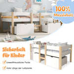 Children's Bed with Drawer and Fall Protection, 90x200 cm, Solid Pine Wood White & Oak