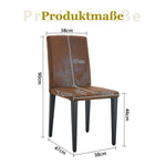 Minimalist Dining Chairs Set of 2 with Metal Legs, Brown Woven Fabric