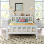 Wooden Bed, Single with Headboard, 90 x 200 cm Solid Pine, White